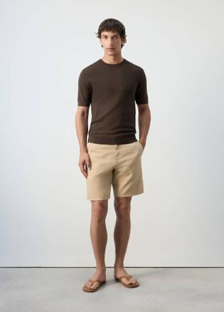Mango Maglietta 100% cotone maglia struttura marrone - Uomo - XXL - MANGO MAN