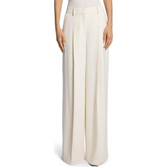 Theory Pleated High Rise Wide Leg Pants in Rice at Nordstrom, Size 00
