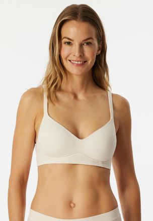 Schiesser Soft-BH SCHIESSER Unique Cotton, Damen, Gr. 70, Cup A, weiss (off, wei&szlig;), Obermaterial: 90% Baumwolle, 10% Elasthan, unifarben, BHs Soft-BH, mit Schal