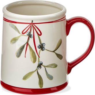 Tag Kisses Under The Mistletoe Ceramic Mug Christmas Drinkware in Red at Nordstrom