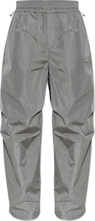 Alexander Wang Trainingsbroek met trekkoord in de taille - Dames - Wijde Broeken - Grijs - XS - Polyester - Broeken