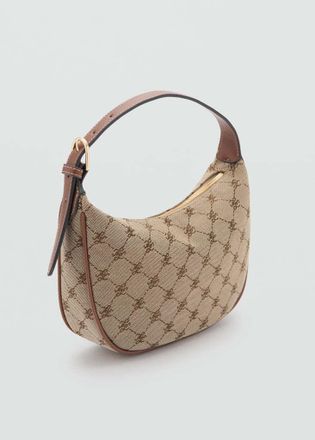 Mango Borsa spalla piccola jacquard marrone medio - Donna - Taglia unica - MANGO