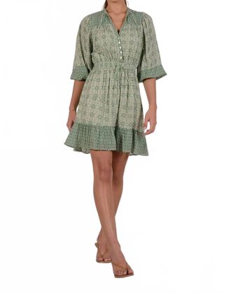 Elan Millie Boho Mini Dress In Green