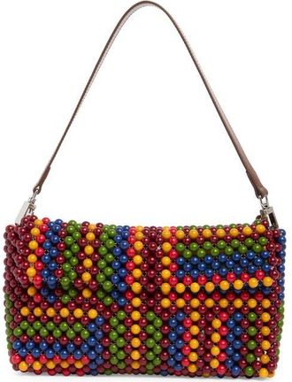 Staud Timmy Beaded Shoulder Bag in Jungle Stripe at Nordstrom