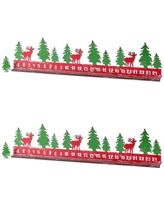 Melrose International Set Of 2 Rustic Metal Christmas Countdown With Woodland Deer Accents