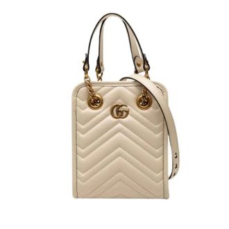 Gucci Pre-owned Mini Quilted Satchel - Dames - Vintage Mini Tas - Beige - ONE Size - Leer - Vintage