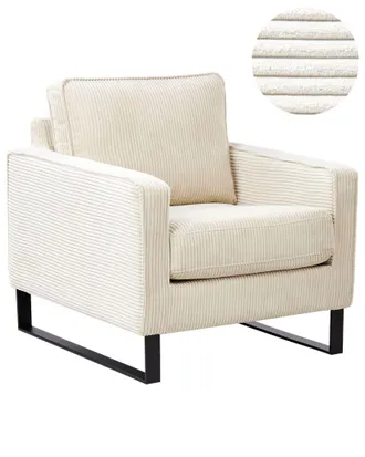 Beliani Beliani - Poltrona In Velluto A Coste Beige Chiaro Vind