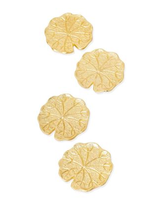 Tiramisu Set Of 4 Victoria Gilded Lily Pad Coasters