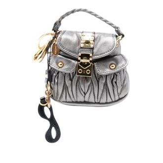 Miu Miu Pre-owned Mini Bags, female, Gray, Size: ONE SIZE Pre-owned Leather Pouch