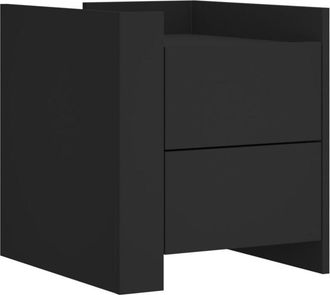 vidaXL Bedside Cabinet Black 45x50x50 cm Engineered Wood Vidaxl