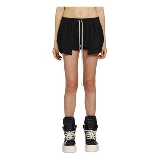 Rick Owens Dames, Korte broeken, Zwart, Maat: S Wol