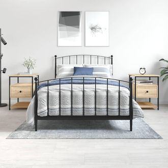 vidaXL Vidaxl - Mesitas Noche 2 Uds Madera Ingenier&iacute;a Roble Sonoma 40x42x56 Cm