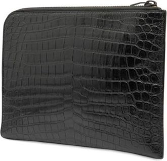 Saint Laurent Pre-owned Clutches, female, Black, Size: ONE SIZE Pre-owned Leather Clutch