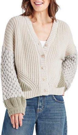 Splendid Margo Mixed Stitch Cardigan in White Sand/Dew at Nordstrom Rack, Size X-Large