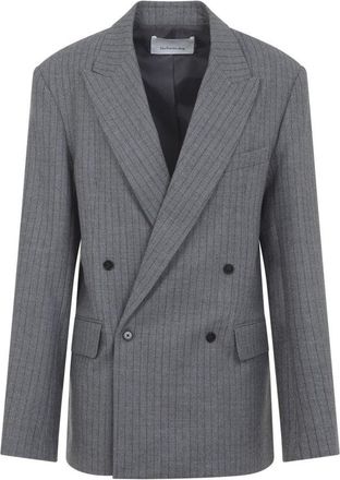 Frankie Shop Double-Breasted Pinstripe Blazer With Wide Lapels