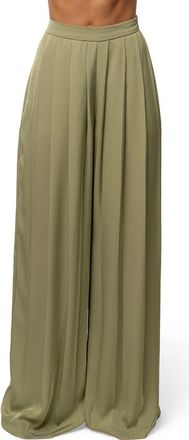 JLUXLABEL Clara Pleated Wide Leg Trousers in Green at Nordstrom, Size Medium