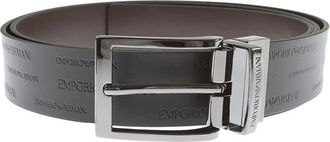 Emporio Armani Logo reversible belt in black