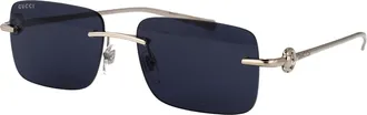 Gucci Mens Sunglasses Gg1703s Silver-Blue Metal Silver-Silver-Blue Silver/silver/blue