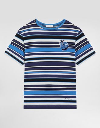 Dolce & Gabbana Striped Jersey T-shirt - Man Multicolor 10 Years