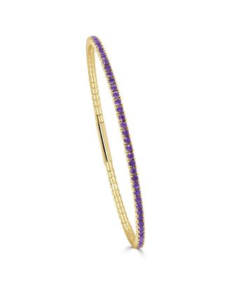 Sabrina Designs 14K 1.97 Ct. Tw. Amethyst Flexible Stackable Bangle Bracelet