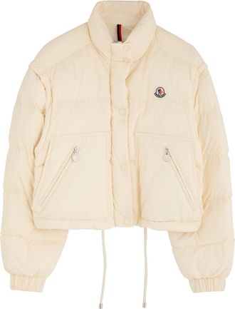Moncler Selle Quilted Nylon Jacket - Cream - 4 (UK 16 / XL)