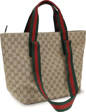 Gucci Mens Small Gg Motif Tote Bag Vint.sand-Dk.bro-Vrv Polyester; Cotton; Polyamide Shoulder Vint.sand/dk.bro/vrv