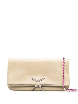 Zadig&Voltaire Rock clutch met logoplakkaat - Beige