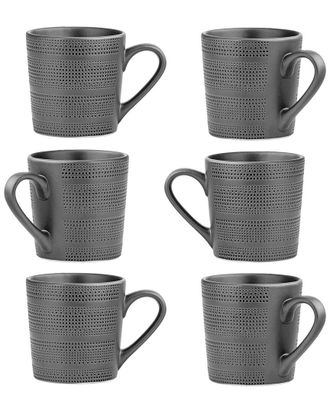 10 Strawberry Street Set Of 6 Onyx Shadow Mugs