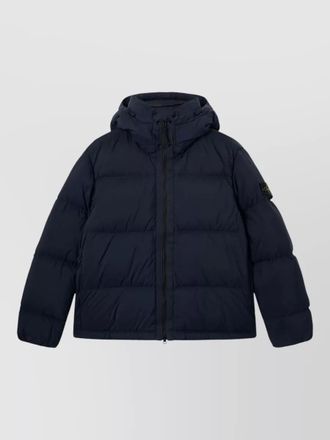 Stone Island hooded jacket quilted texture side pockets