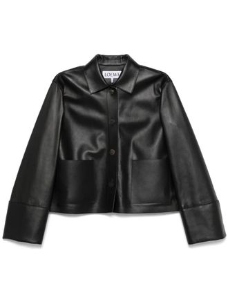 Loewe leather jacket - women - Lambskin - 36 - Black