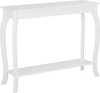 Beliani Mesa consola blanca 100 x 30 cm estilo francés moderno estante de exhibición almacenamiento sala de estar pasillo dormitorio Hartford