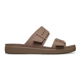 Crocs Sliders, female, Brown, Size: 7 US Brooklyn Buckle Low Low Wdge W