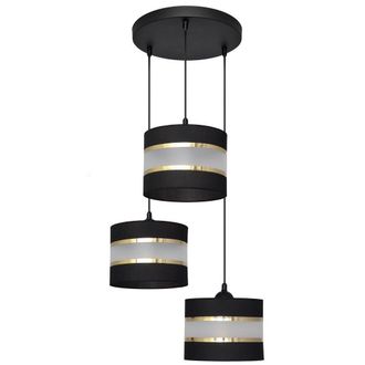 Netlighting Helen Cluster Pendant Ceiling Light Black Gold 35cm