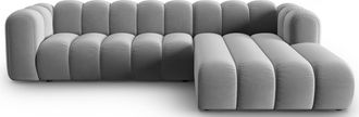 MICADONI 4-Sitzer Design Modul Ecksofa Lupine mit Eckteil rechts - Samtbezug