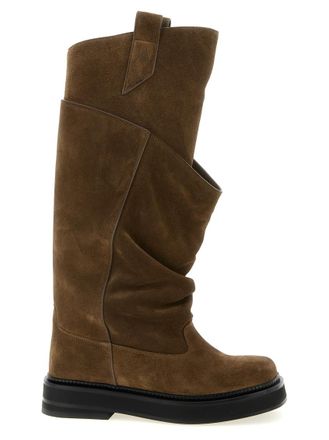 The Attico Brown Suede Boots