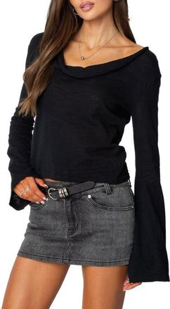 Edikted Amira Cowl Neck Sweater in Black at Nordstrom, Size X-Large