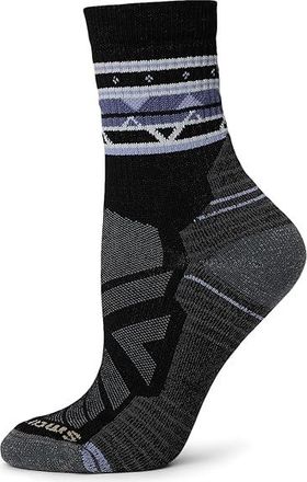 Smartwool Hike Light Cushion Zig Zag Valley Mid Crew Socks Womens Crew Cut Socks Shoes Black : LG (Womens Shoe 10-12.5), Merino/Mesh/Nylon