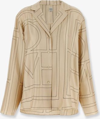 Toteme Camicia in seta con ricamo monogramma logo - TOTEME - gender_Woman