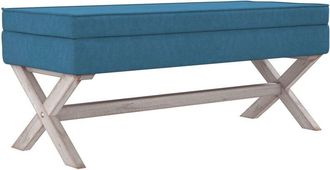 vidaXL Taburete con almacenaje terciopelo azul 110x45x49 cm Vidaxl