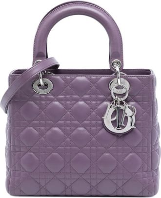 Dior 2011 Medium Lambskin Cannage Lady Dior satchel - Viola