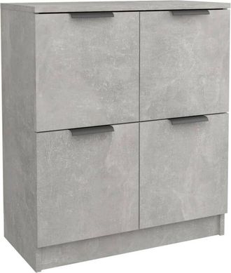 vidaXL Vidaxl - Aparador de madera contrachapada gris hormigón 60x30x70 cm