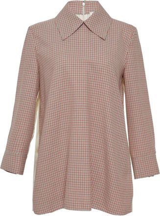 Jil Sander Top College a quadri - Rosso