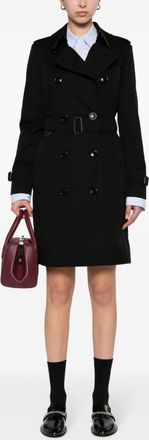 Burberry Womens Black Cotton Trench Coat - Size EU 32 (Womens)