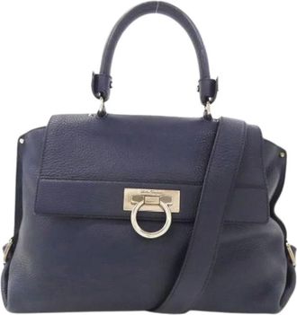 Ferragamo Pre-owned Handbags, female, Blue, Size: ONE SIZE Pre-owned Handbag