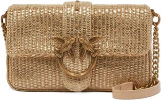 Pinko Love One Rafia Crossbody Bag