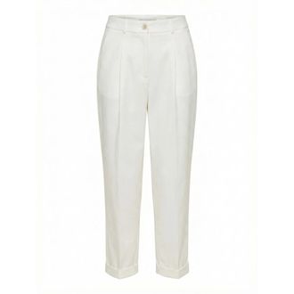 PESERICO Peserico, Straight Trousers, female, White, Size: XS Pleated Trousers