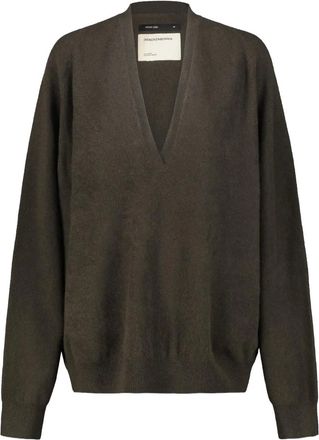 Frenckenberger Maglione in cashmere con scollo a V - Verde