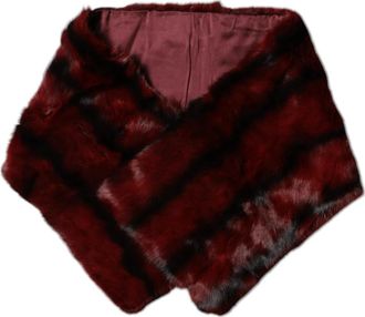 Dolce & Gabbana Stripe Fur Shawl Neck Wrap Scarf - Dames - Zijden sjaals - Veelkleurig - ONE Size - Accessoires