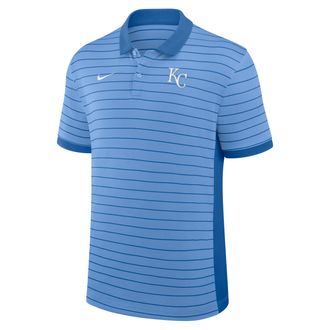 Nike Kansas City Royals Authentic Collection Striped Victory Nike Mens Dri-FIT MLB Polo in Blue | 03BG0GJAROY-P81