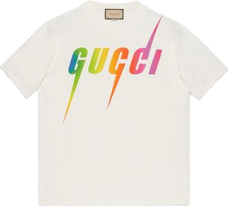 Gucci print cotton T-shirt off white 616036-XJFF9-9095